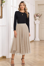 Vanilla Tulle Midi Skirt
