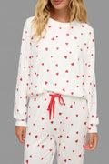 White Heart Print Lounge Set