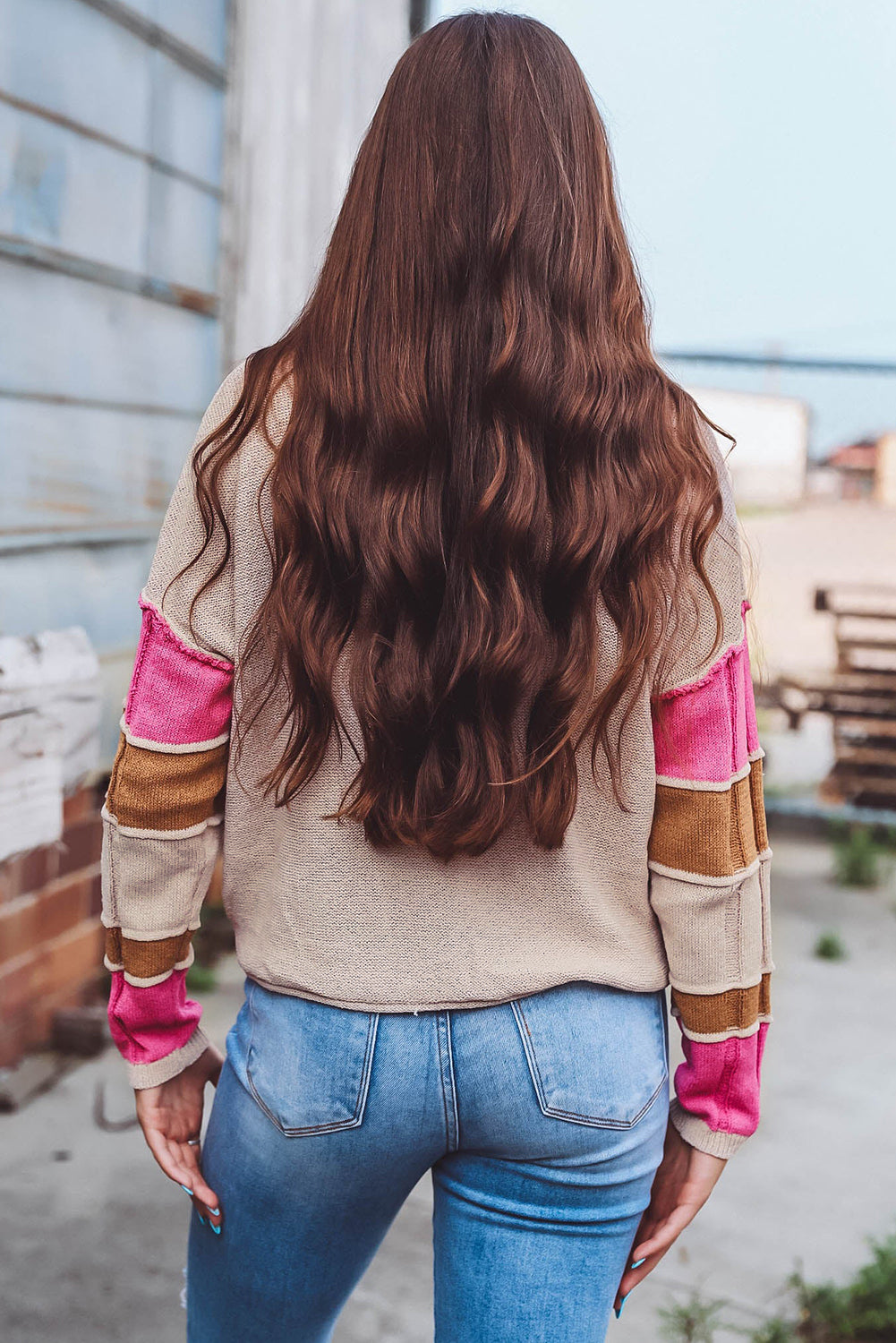 Oatmeal Colourblock Sweater