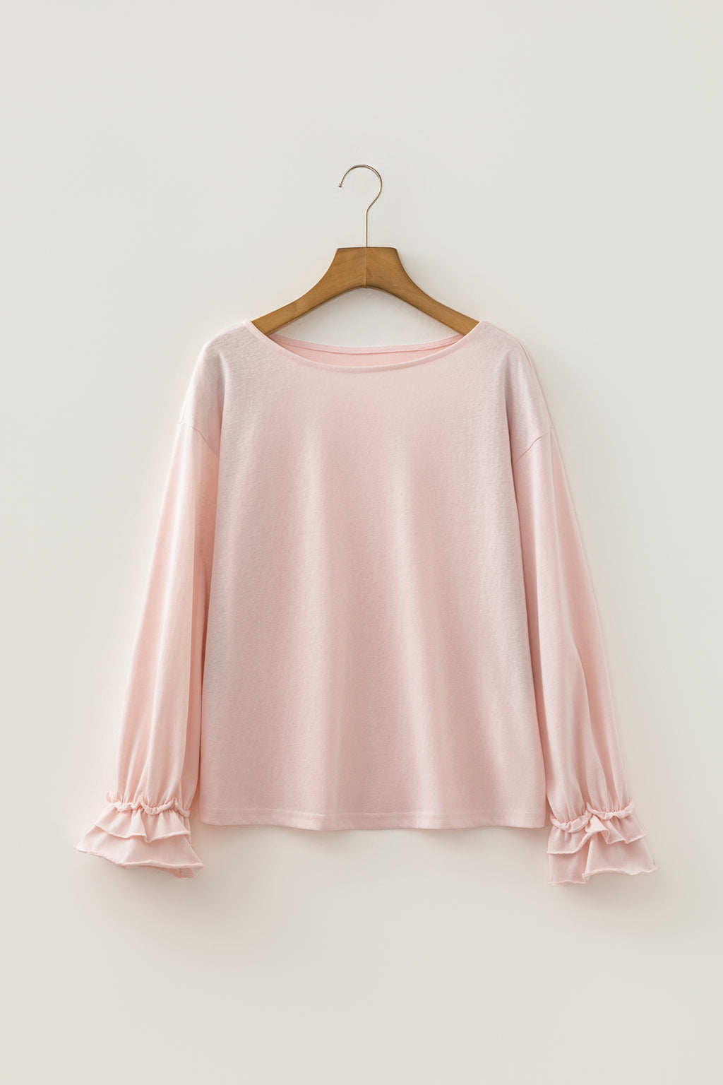 Blush Ruffle Cuff Long Sleeve Top