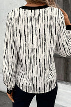 Black and White Abstract Stripe Blouse