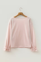 Blush Ruffle Cuff Long Sleeve Top