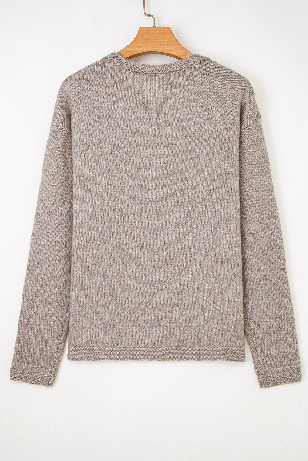 Oatmeal Embroidered Dot Knit Sweater