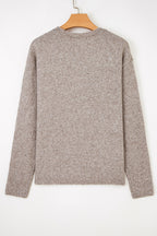 Oatmeal Embroidered Dot Knit Sweater