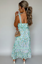 Floral Lace Trim Maxi Dress