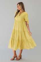 Textured Tiered Midi Dress