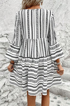 Black and White Geometric Print Mini Dress