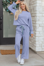 Periwinkle Velvet Bow Lounge Set