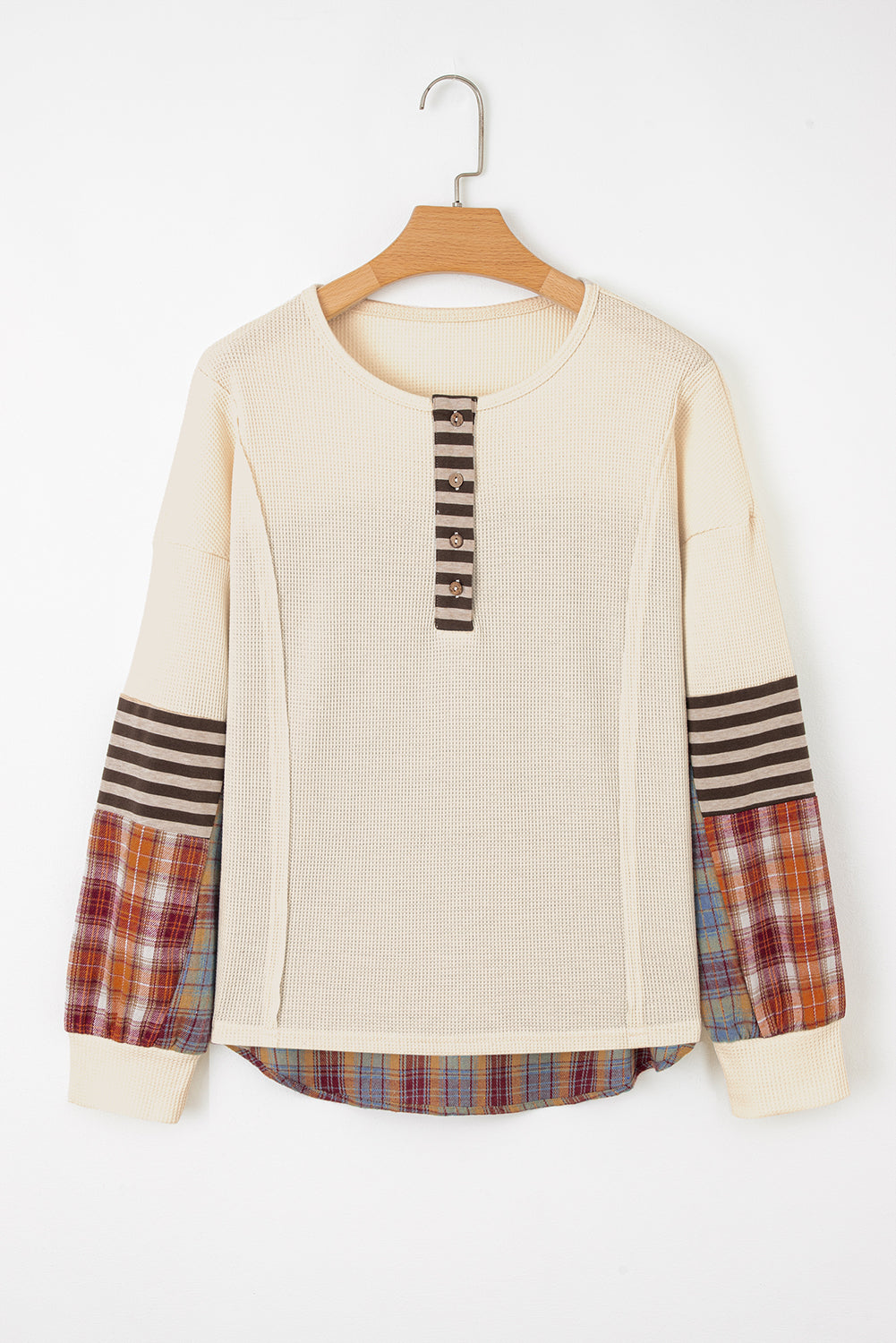 Mixed Pattern Waffle Henley