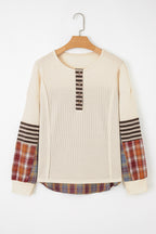 Mixed Pattern Waffle Henley