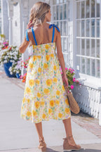 Wildflower Tie Strap Midi Dress