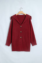 Cranberry Shawl Collar Button Front Cardigan