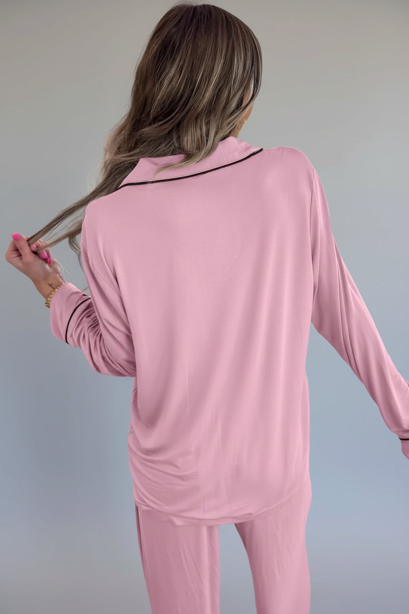 Blush Notch Collar Pyjama Set