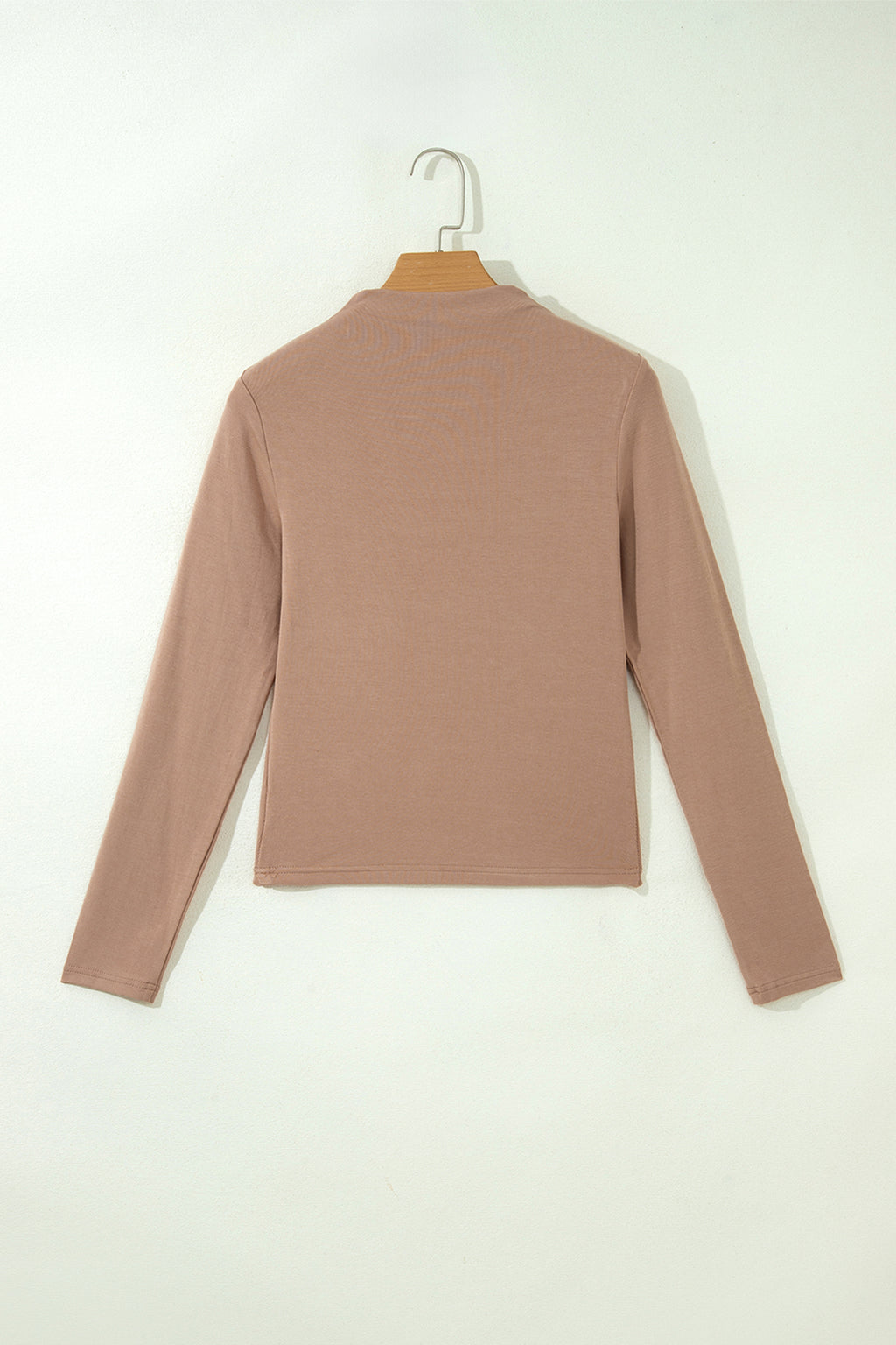 Almond High Neck Long Sleeve Top