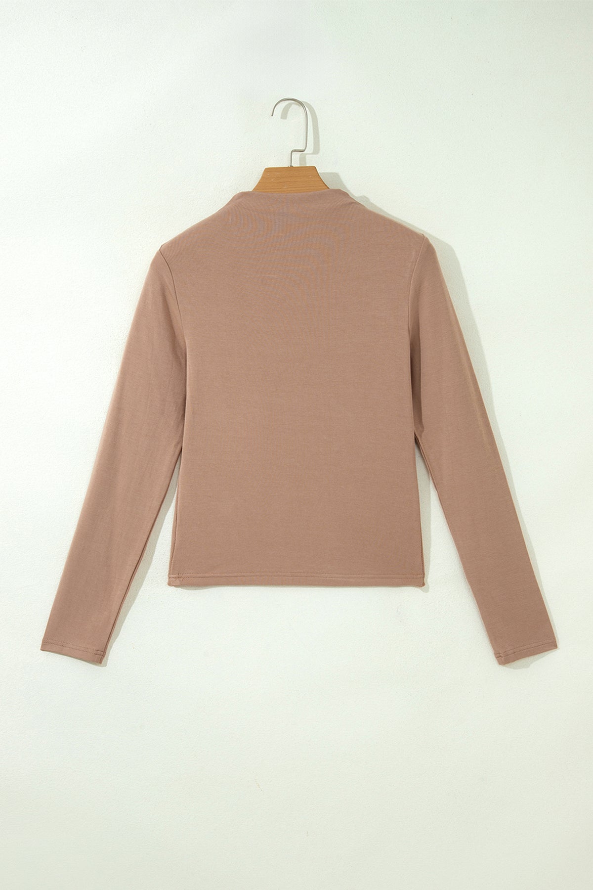 Almond High Neck Long Sleeve Top