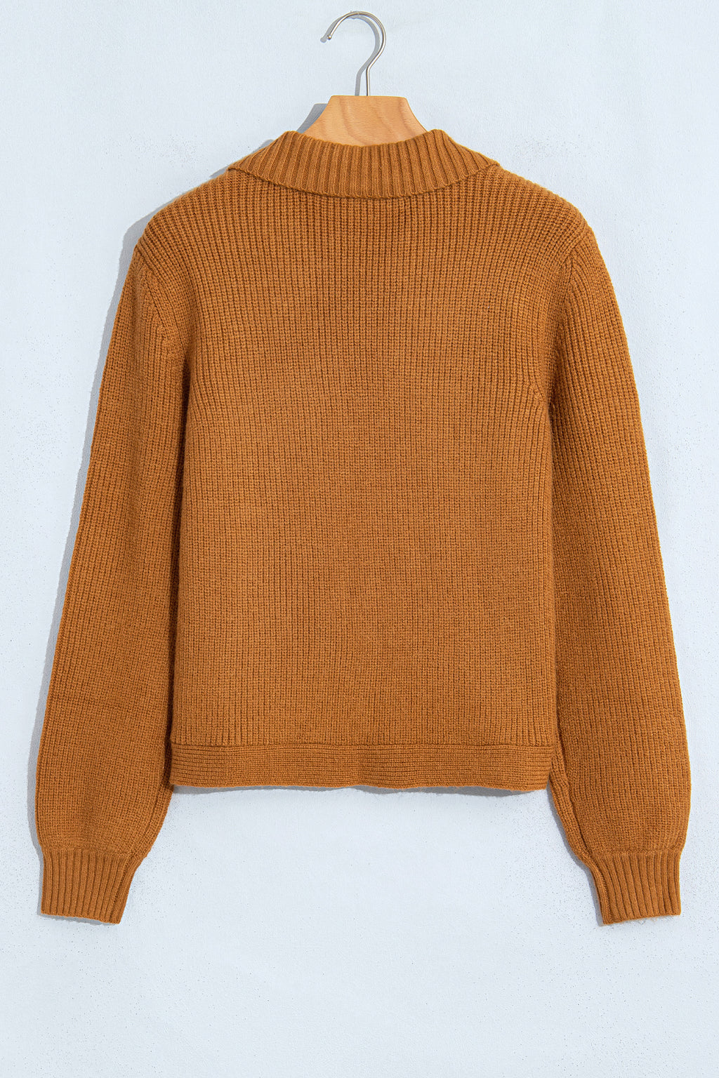 Caramel Collar Neck Button Front Cardigan