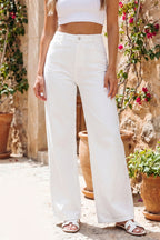 White Wide-Leg Jeans