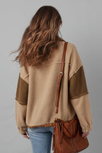 Latte Colourblock Sherpa Pullover