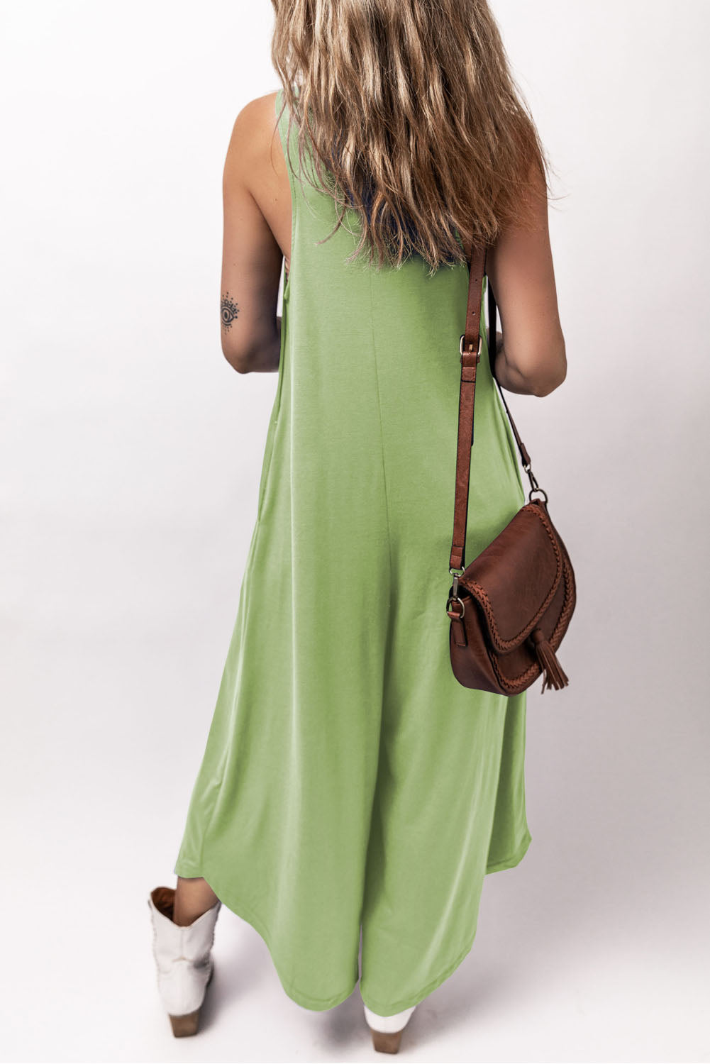 Matcha Wide Leg Sleeveless Jumpsuit