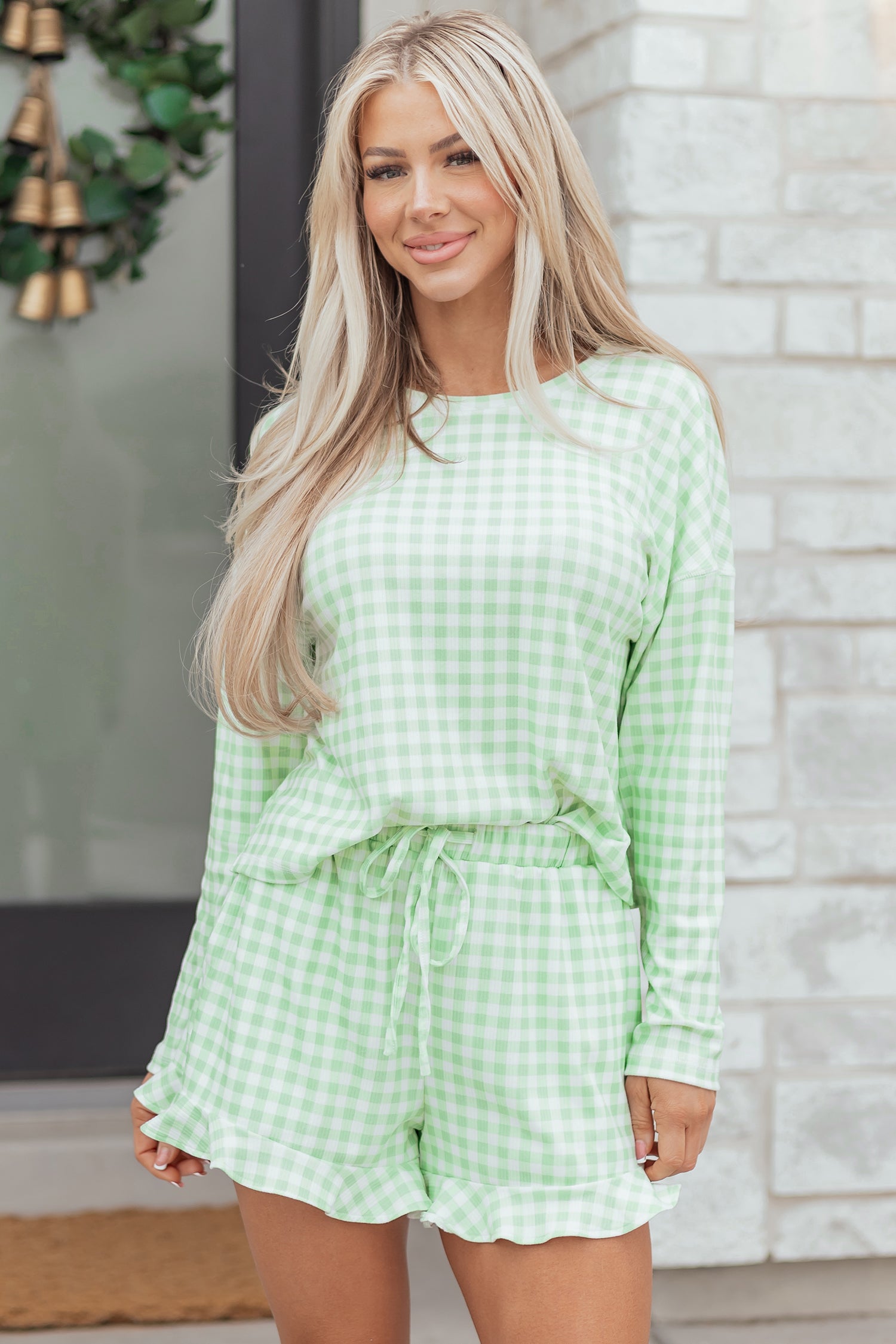 Green Gingham Lounge Set