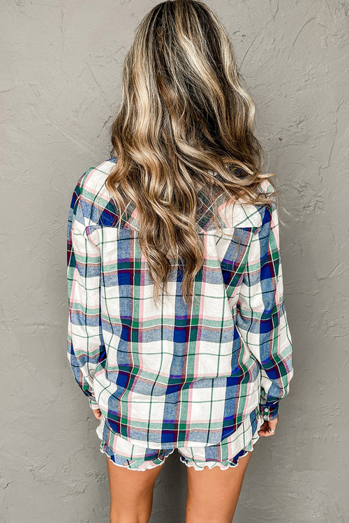 Bermuda Plaid Long Sleeve Lounge Set