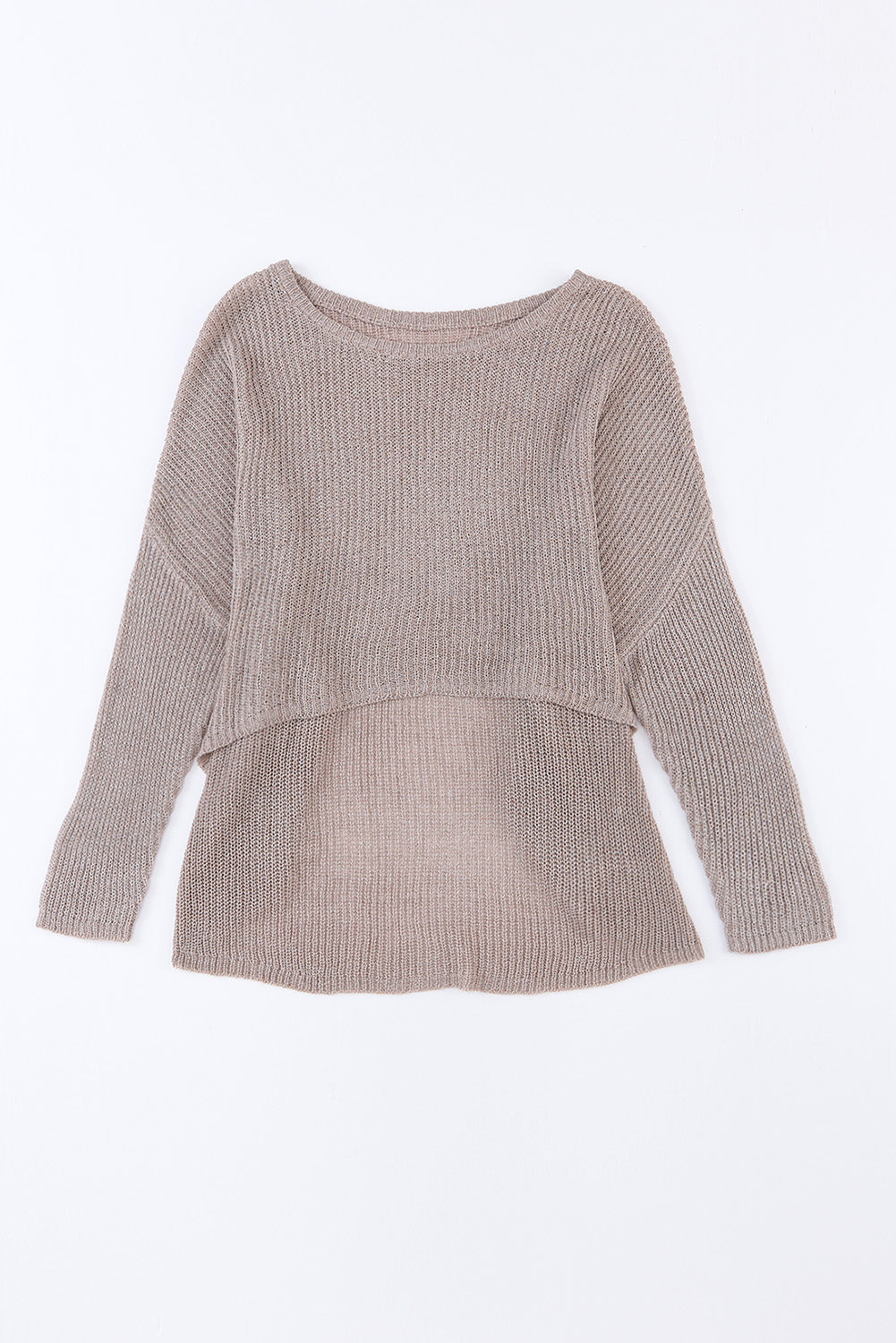 Oatmeal Relaxed Crop Knit Sweater