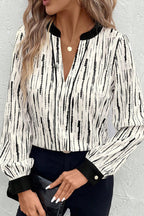 Black and White Abstract Stripe Blouse
