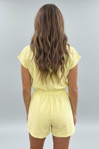 Zip-Front Cap Sleeve Romper