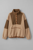 Latte Colourblock Sherpa Pullover
