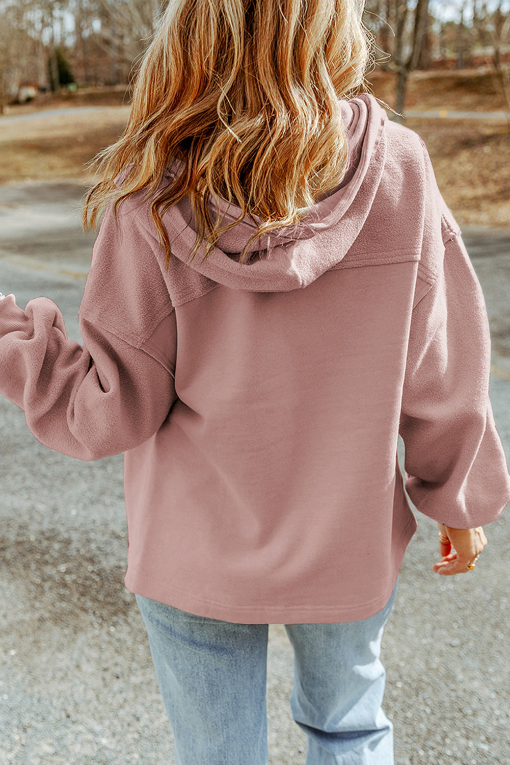 Blush Fleece Zip-Up Hooded Jacket
