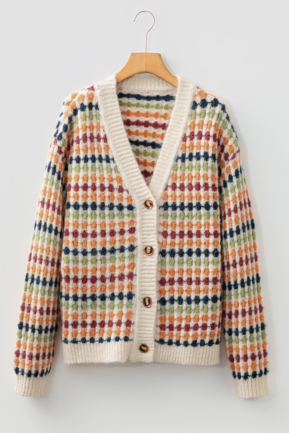 Multicolour Dotted Knit Cardigan