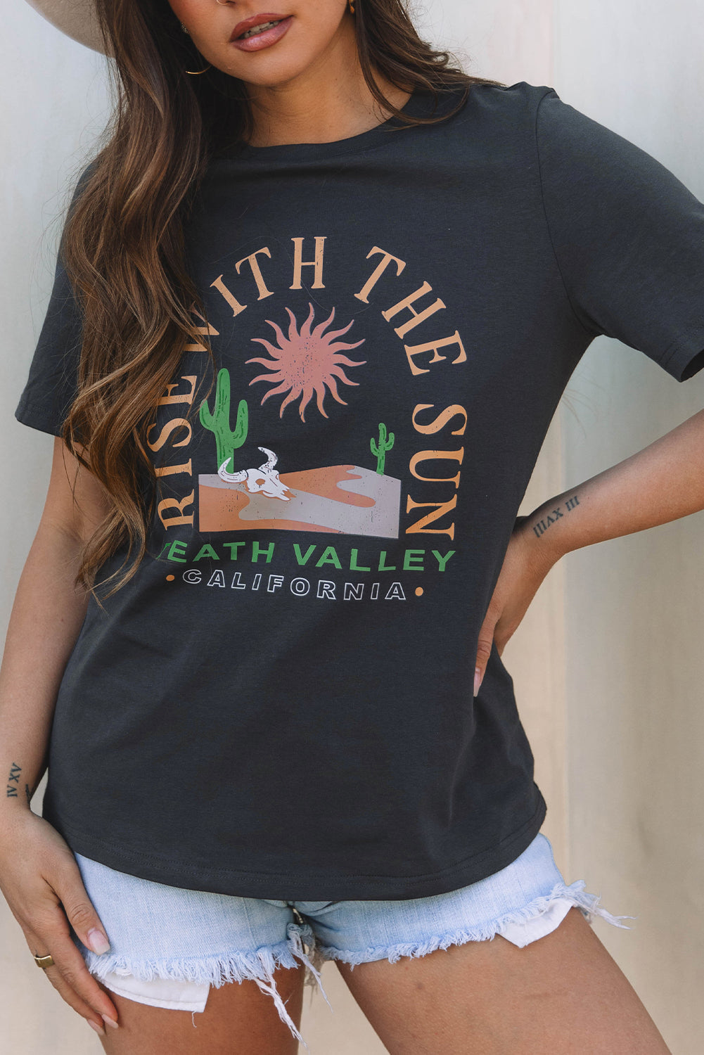 Charcoal Rise With The Sun Graphic Tee