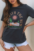 Charcoal Rise With The Sun Graphic Tee