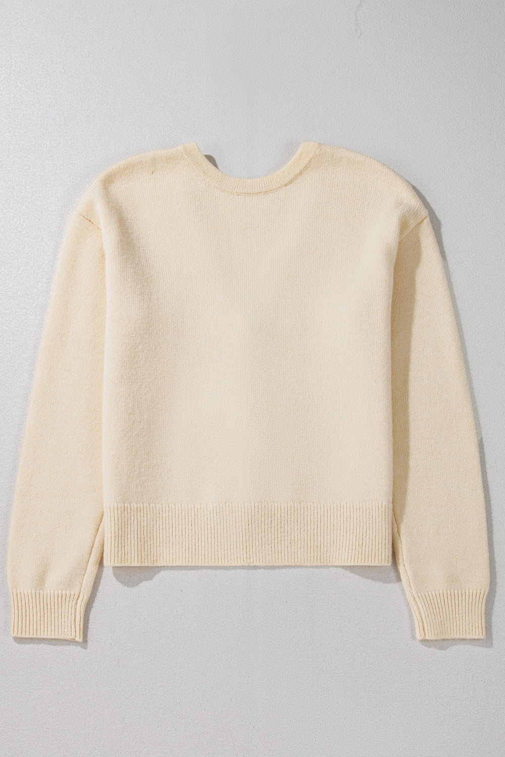 Cream Bow Front V-Neck Cardigan