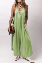 Matcha Wide Leg Sleeveless Jumpsuit