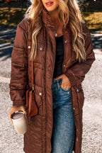 Chestnut Quilted Midi Puffer Jacket
