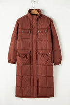 Chestnut Quilted Midi Puffer Jacket