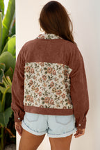 Floral Patchwork Corduroy Shacket