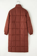 Chestnut Quilted Midi Puffer Jacket
