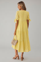 Textured Tiered Midi Dress