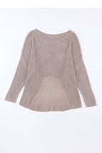 Oatmeal Relaxed Crop Knit Sweater