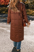 Chestnut Quilted Midi Puffer Jacket