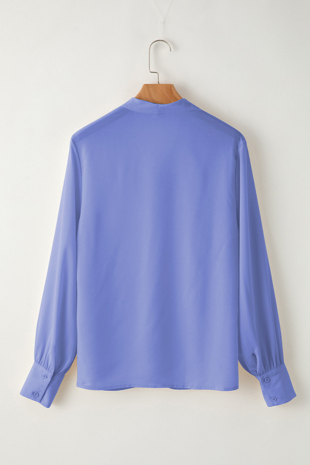 Periwinkle V-Neck Pleated Blouse