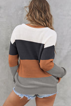 Colourblock Ribbed Knit Sweater