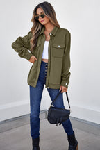 Olive Textured Zip-Up Jacket