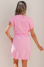 Bubblegum Drawstring Parachute Dress