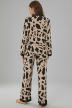 Tan and Black Animal Print Pyjama Set