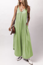 Matcha Wide Leg Sleeveless Jumpsuit