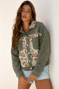 Floral Patchwork Corduroy Shacket