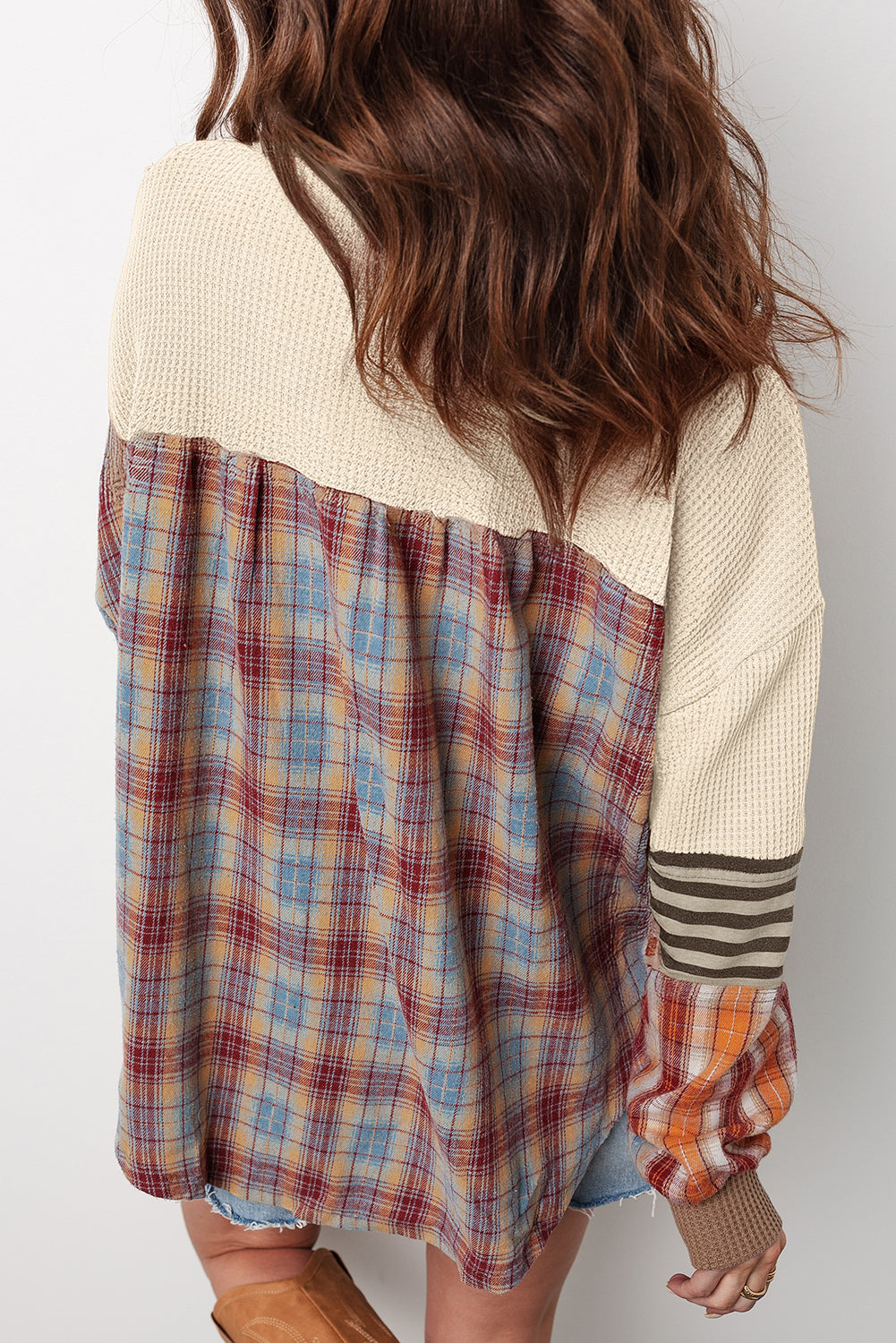 Mixed Pattern Waffle Henley